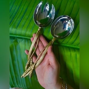 Michael Aram Wheat Serving set Gold New